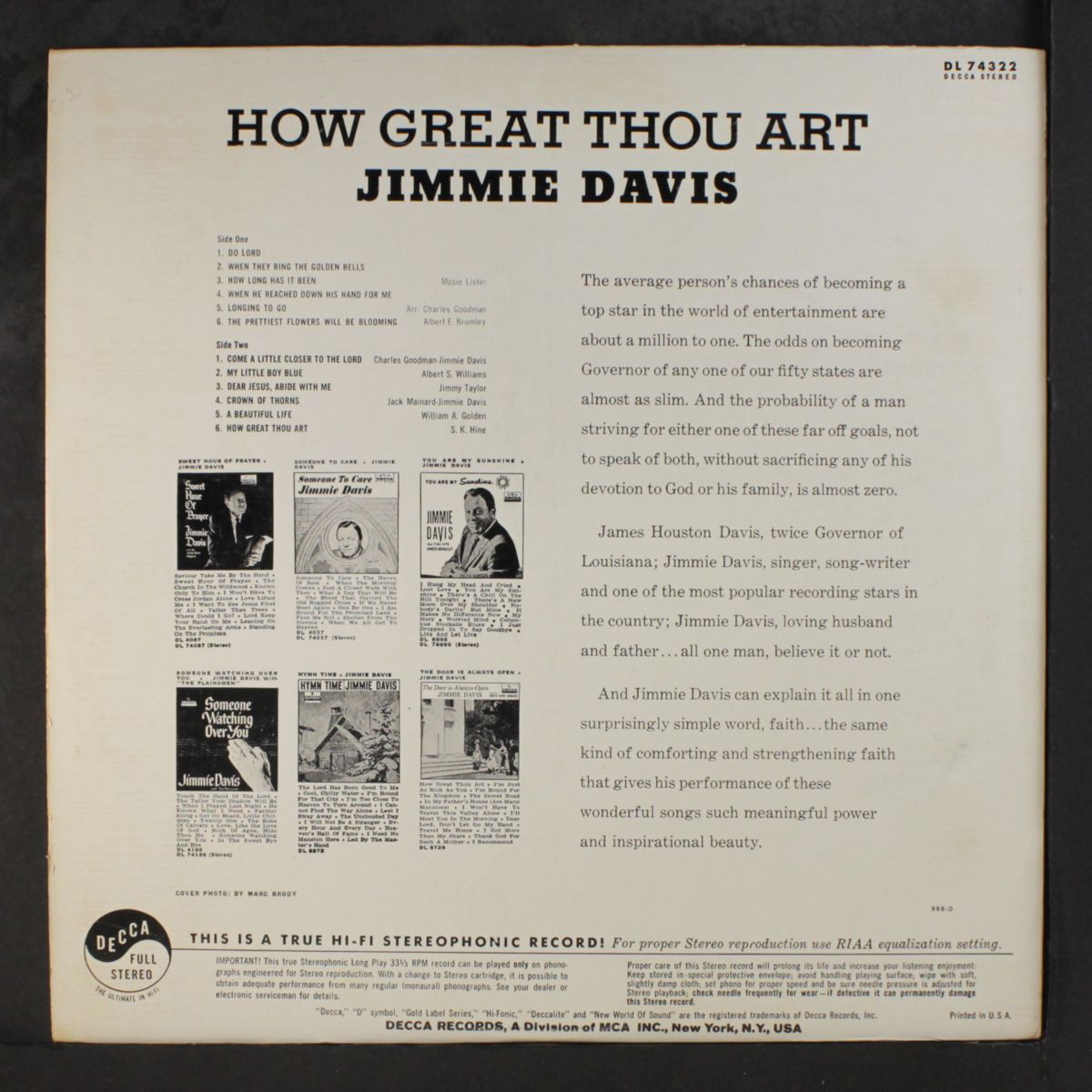 how great thou art by JIMMIE DAVIS