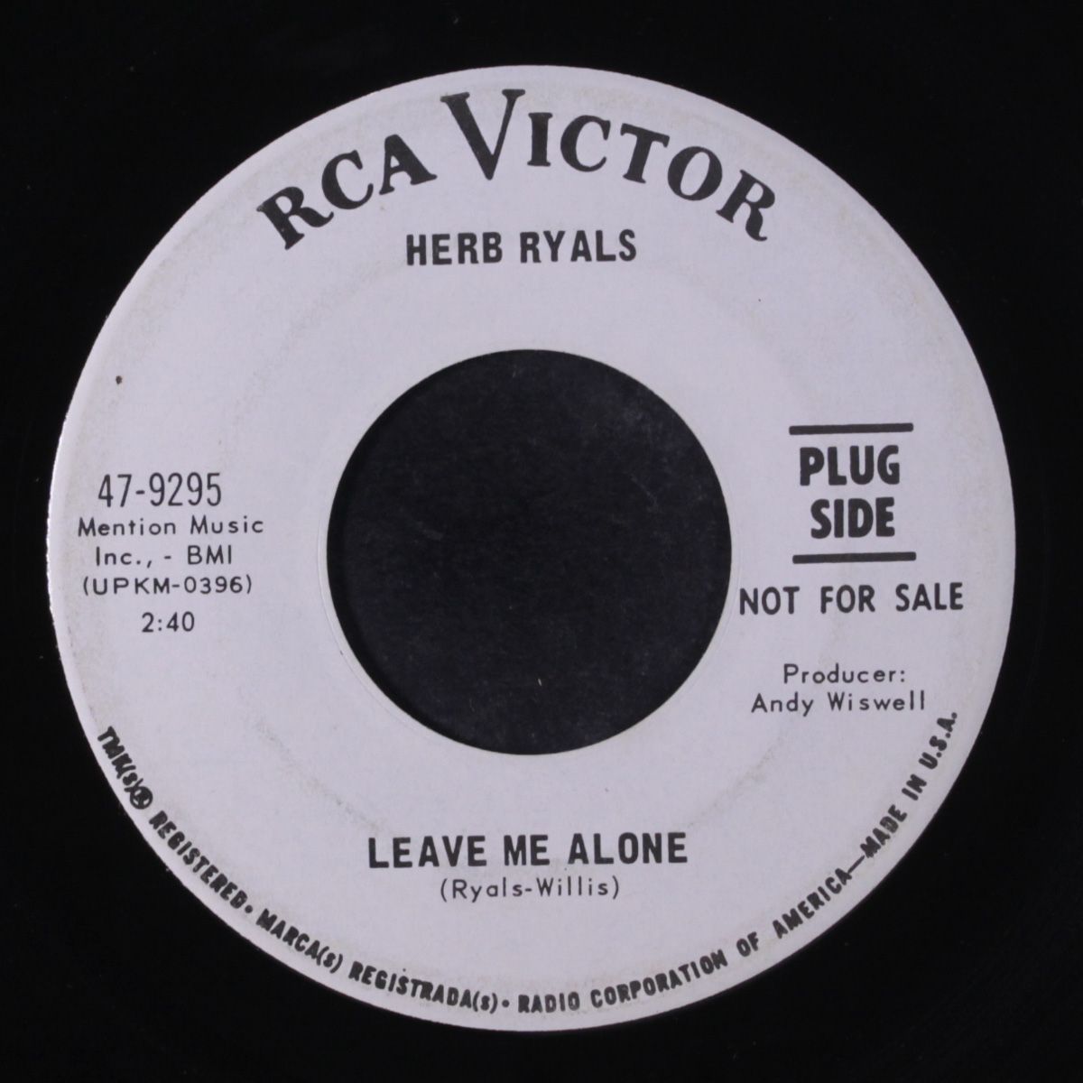 like the falling rain / leave me alone by HERB RYALS