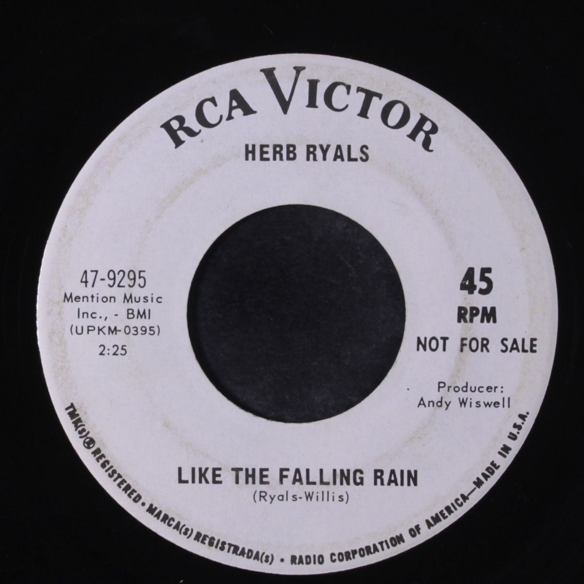 like the falling rain / leave me alone by HERB RYALS