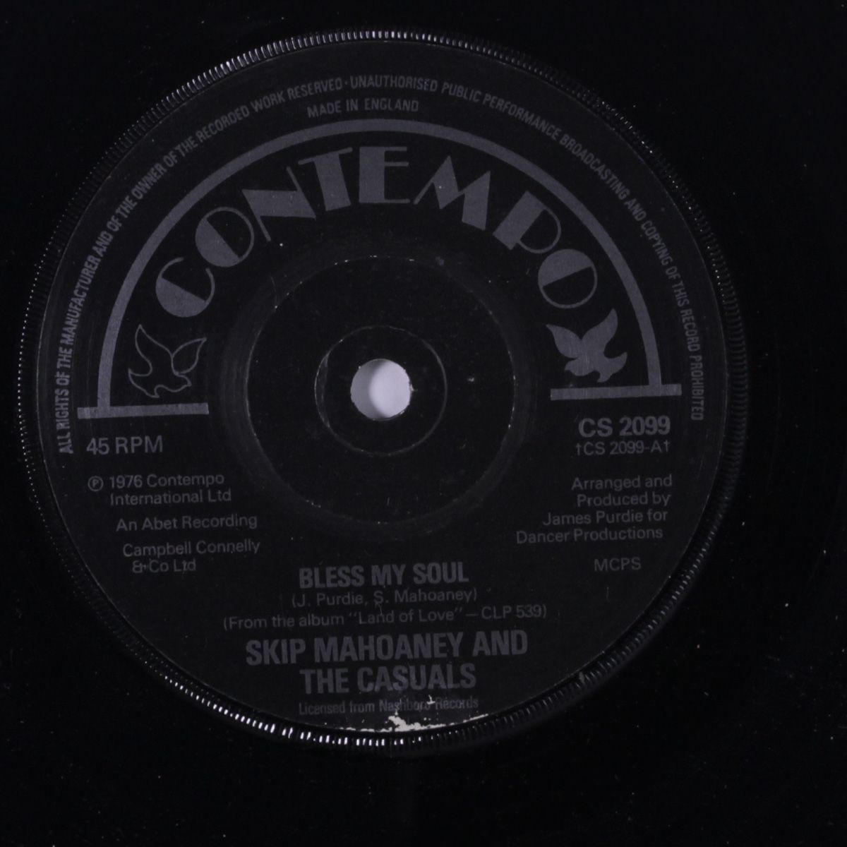 bless my soul / land of love by SKIP MAHOANEY & CASUALS