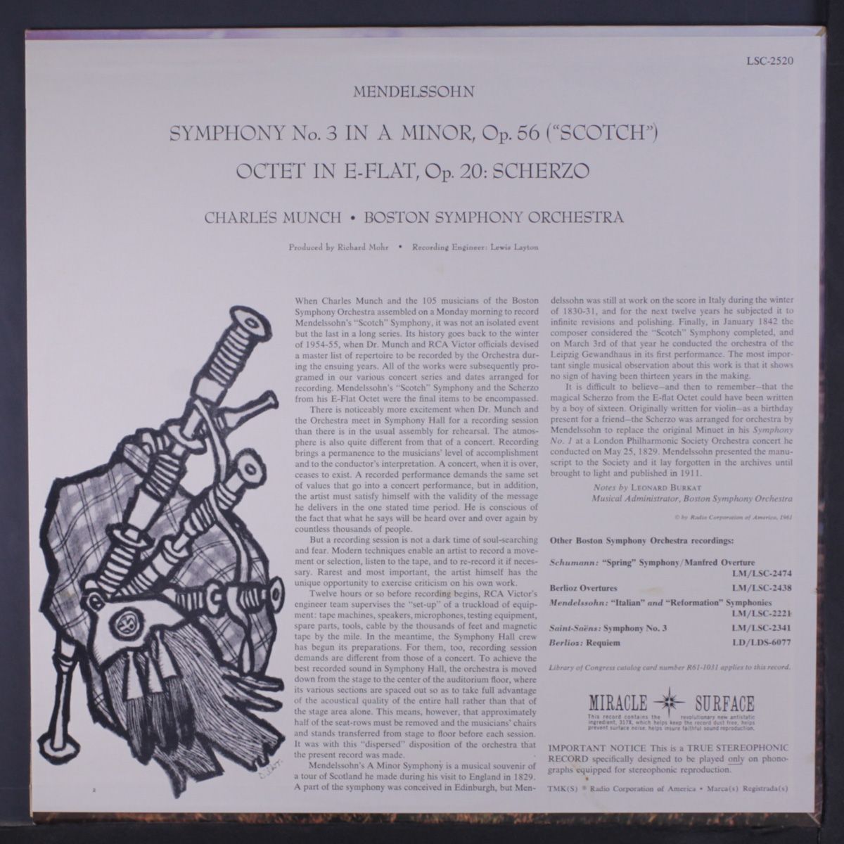 mendelssohn: scotch symphony by CHARLES MUNCH