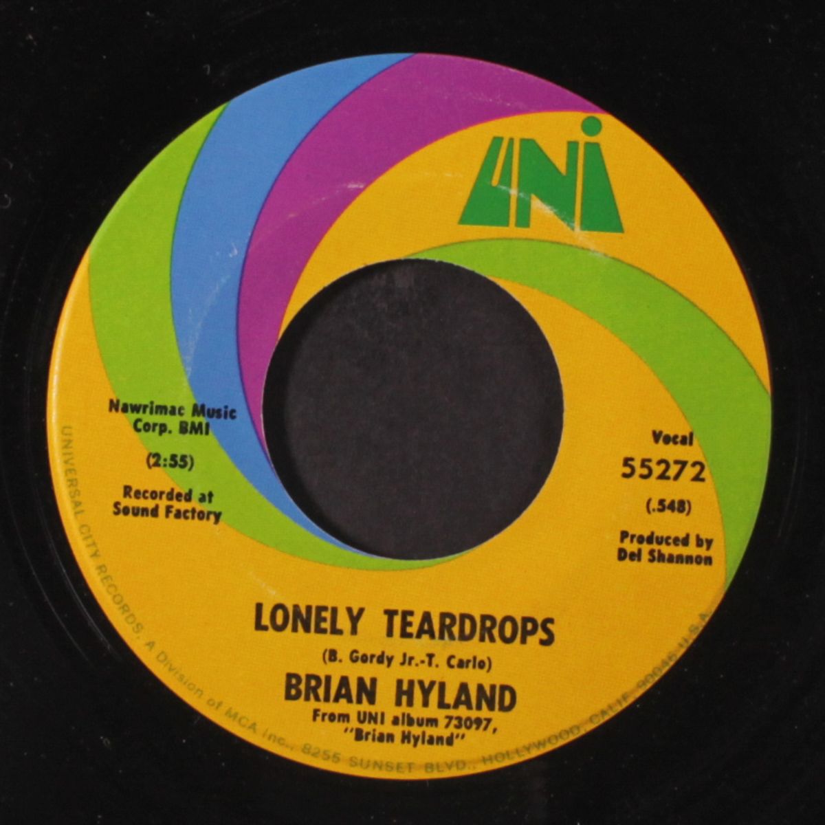 lonely teardrops / lorraine by BRIAN HYLAND