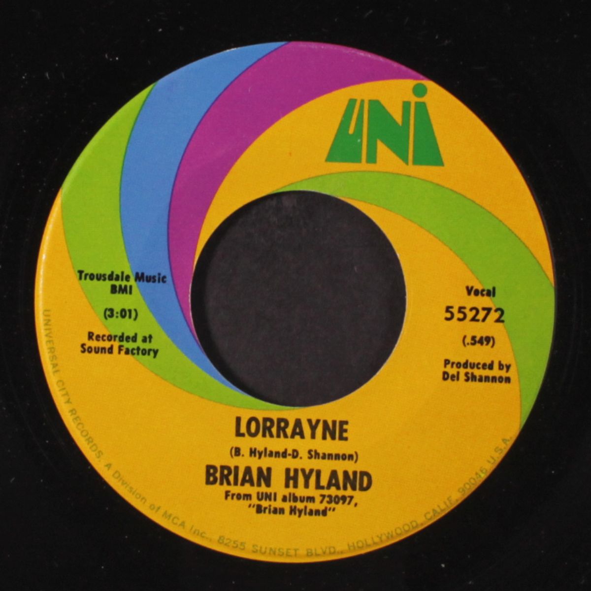 lonely teardrops / lorraine by BRIAN HYLAND