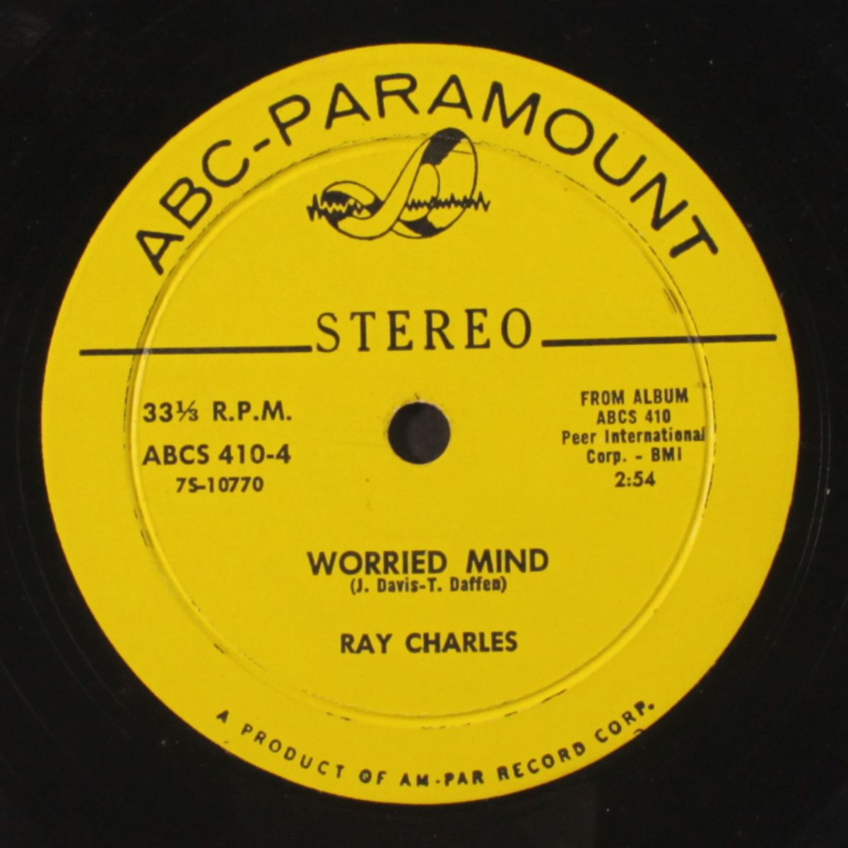 worried mind / it makes no difference now by RAY CHARLES
