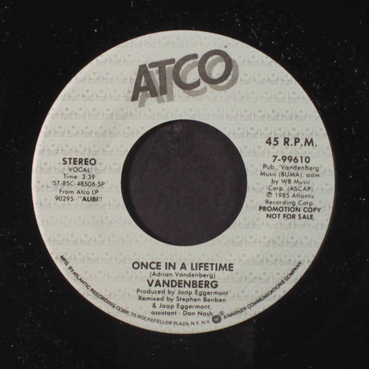 once in a lifetime / same by VANDENBERG