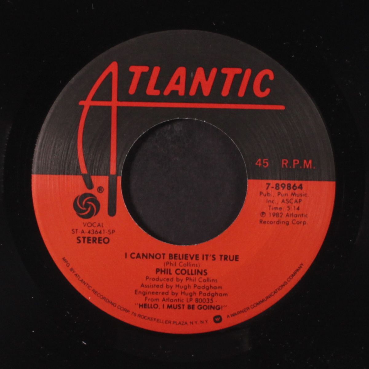 i cannot believe it's true / thru these walls by PHIL COLLINS
