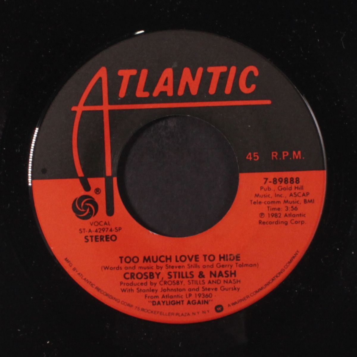 too much love to hide / song for susan by CROSBY, STILLS & NASH