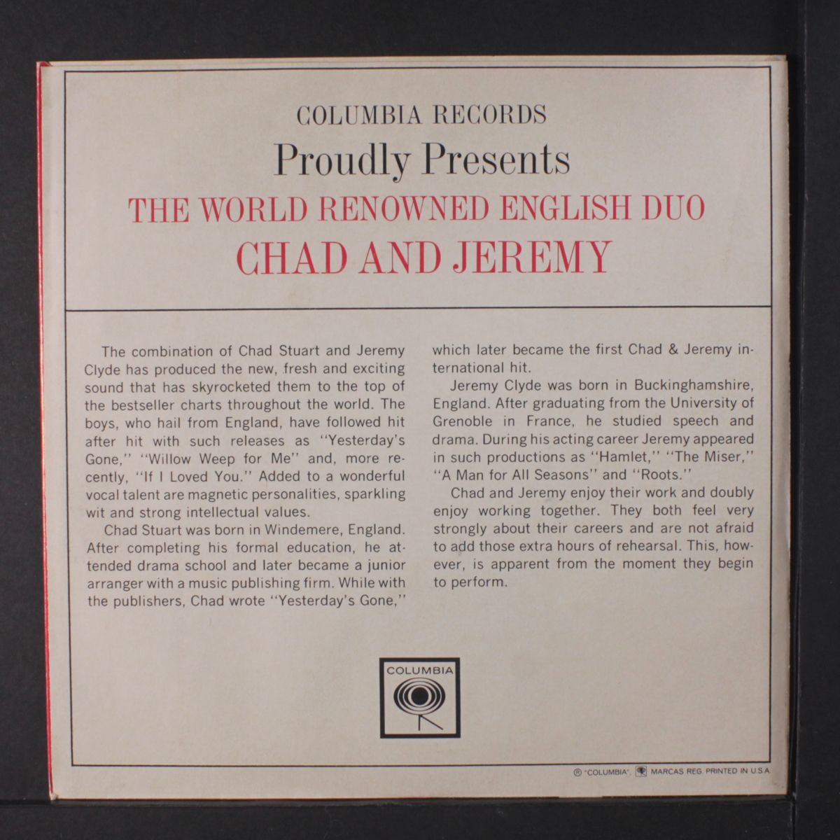 i don't want to lose you baby / pennies by CHAD & JEREMY
