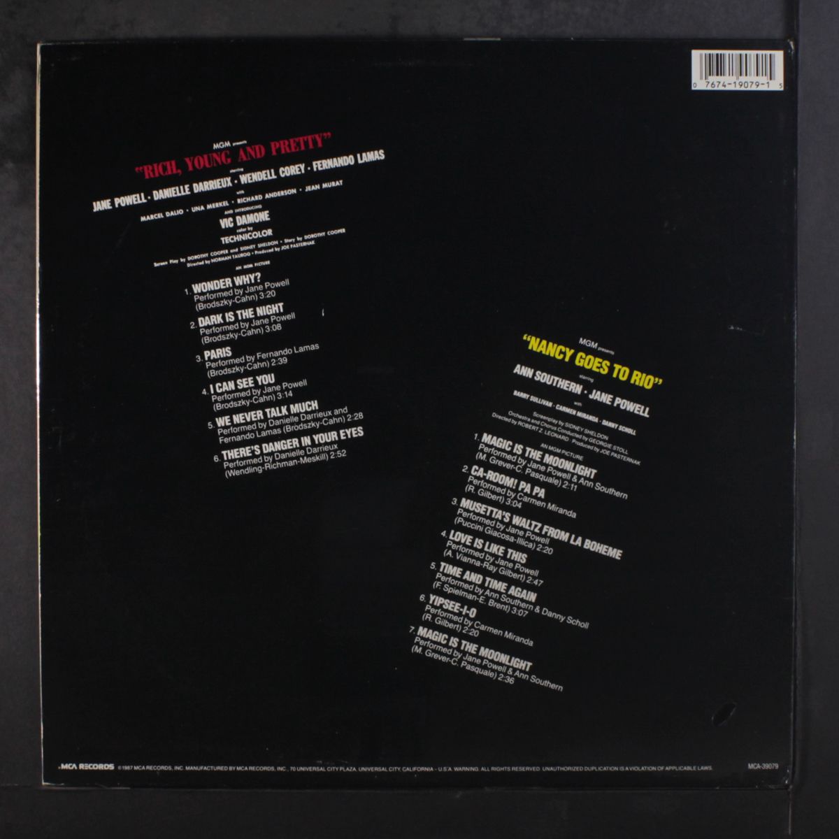 nancy goes to rio / rich, young & pretty by SOUNDTRACK