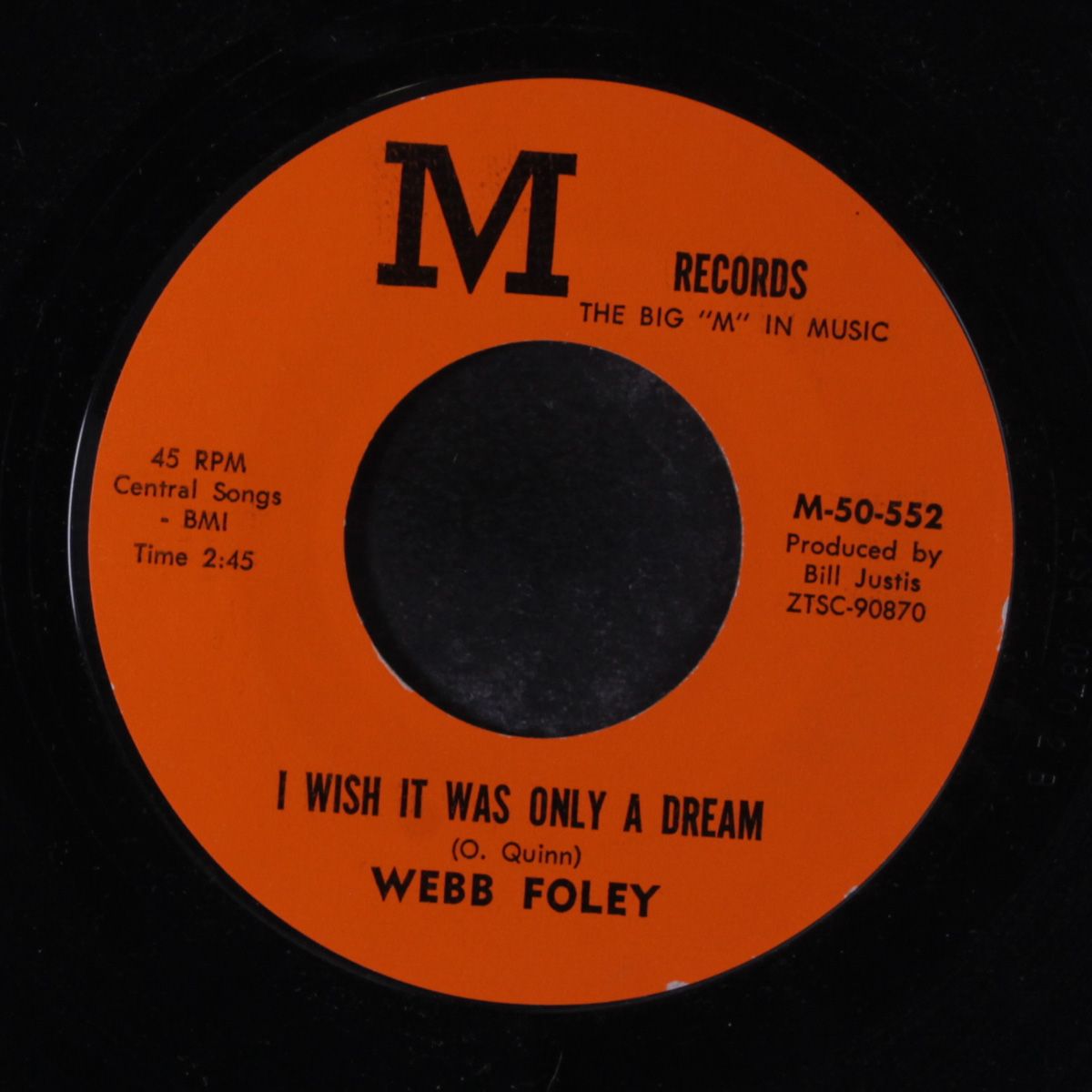 time to do / i wish it was only a dream by WEBB FOLEY
