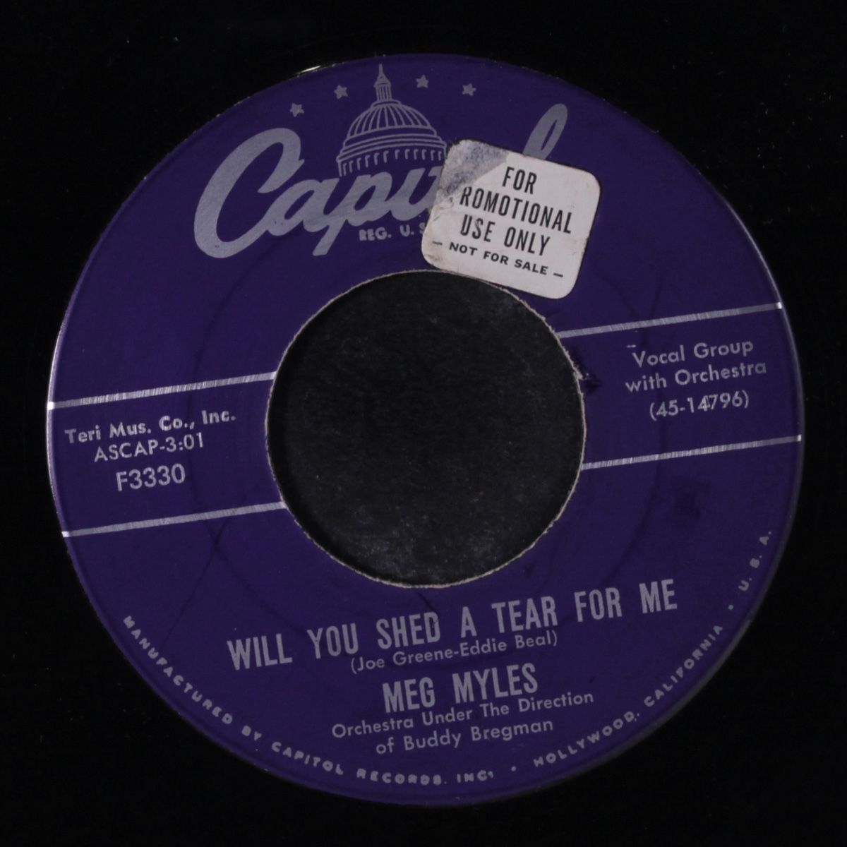 sing on baby / will you shed a tear for me by MEG MYLES