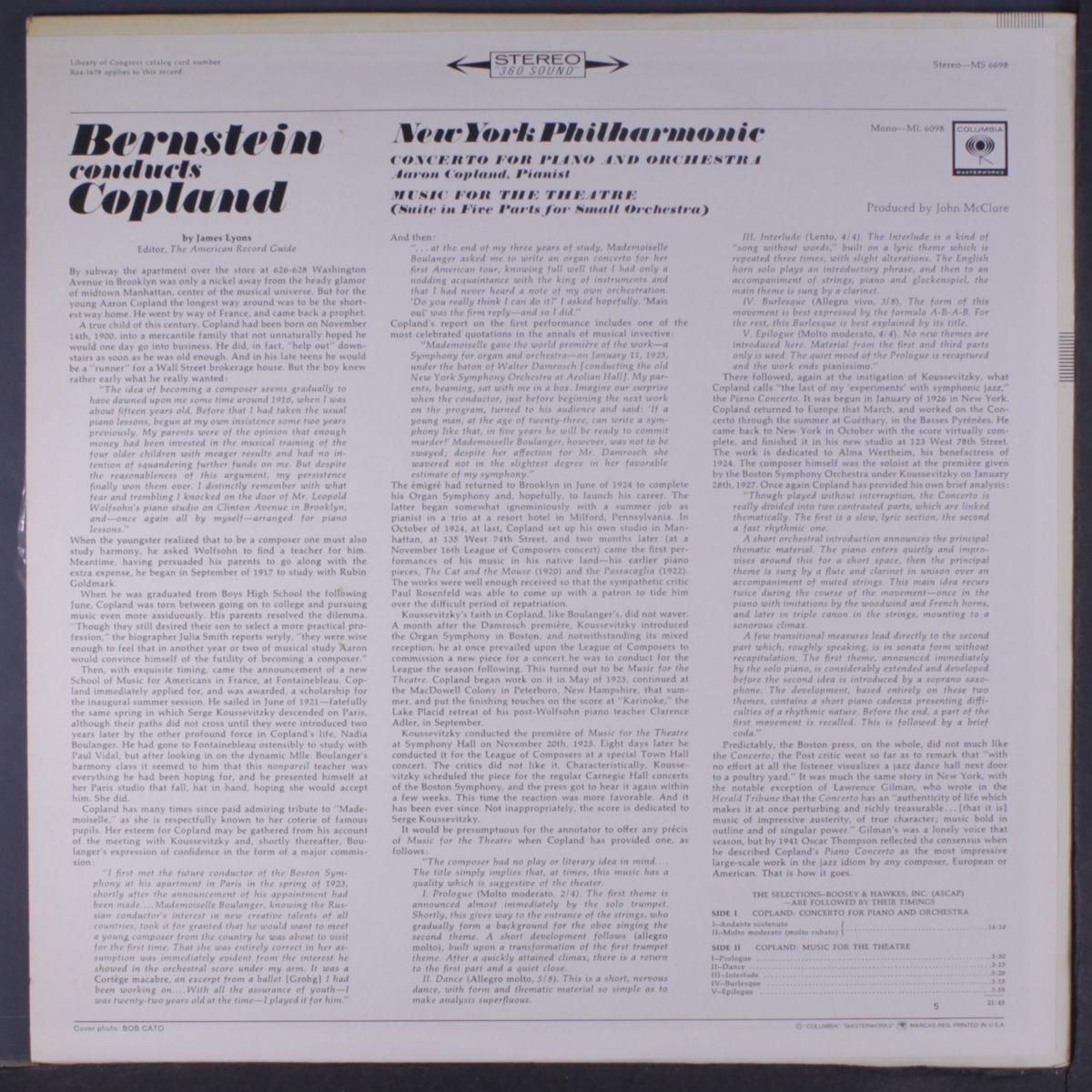bernstein conducts copland by LEONARD BERNSTEIN