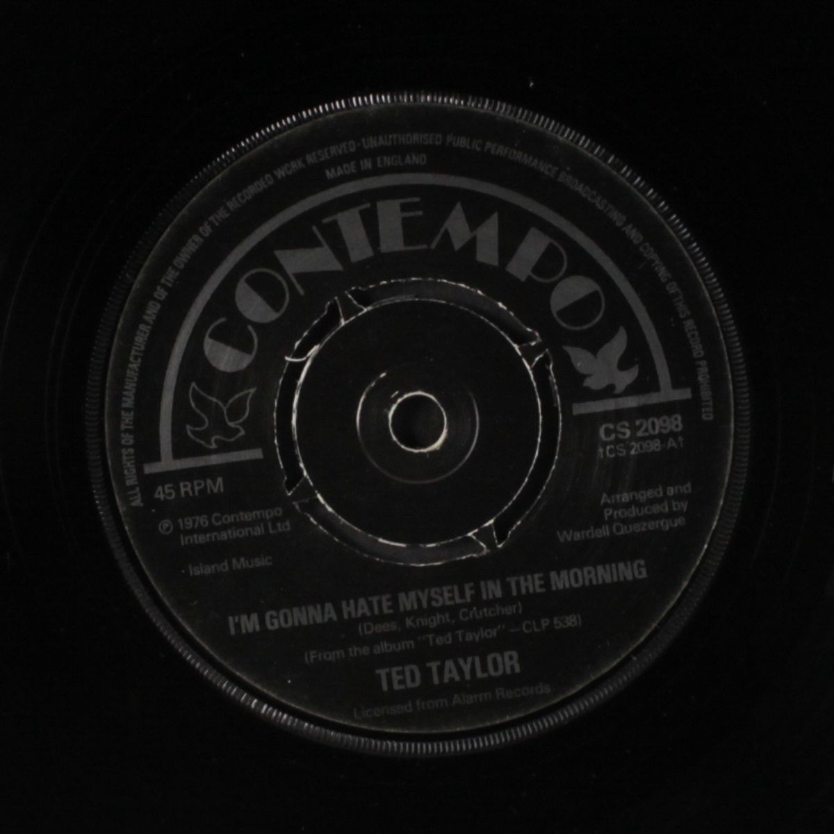 i'm gonna hate myself in the morning / stick by me by TED TAYLOR