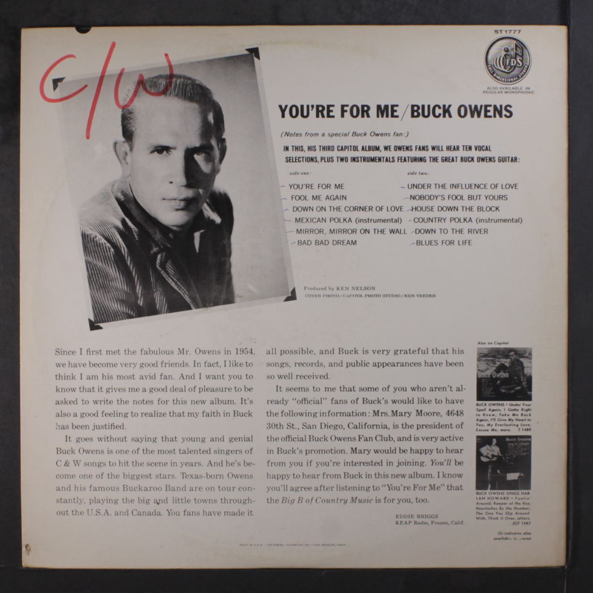 you're for me by BUCK OWENS