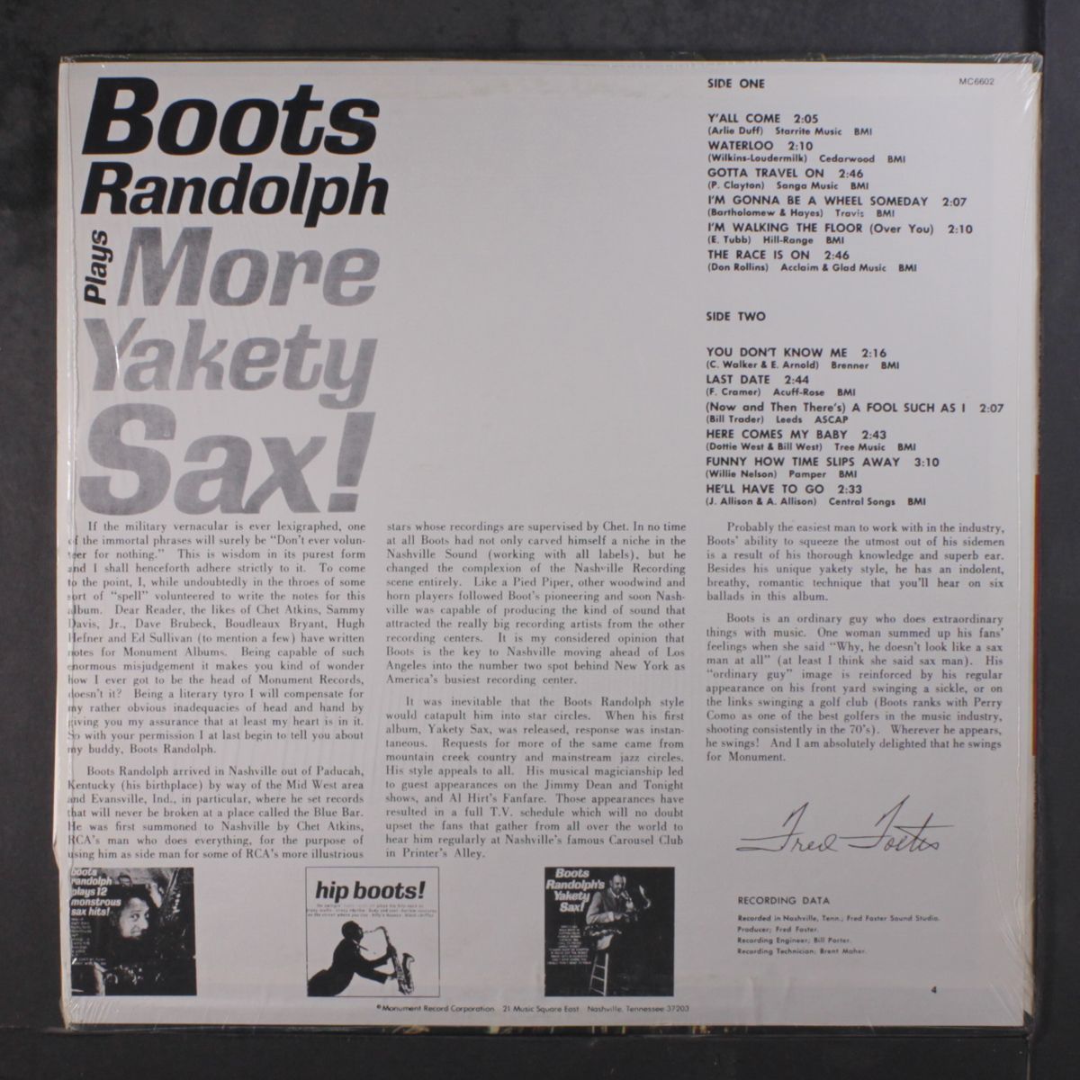 plays more yakety sax! by BOOTS RANDOLPH