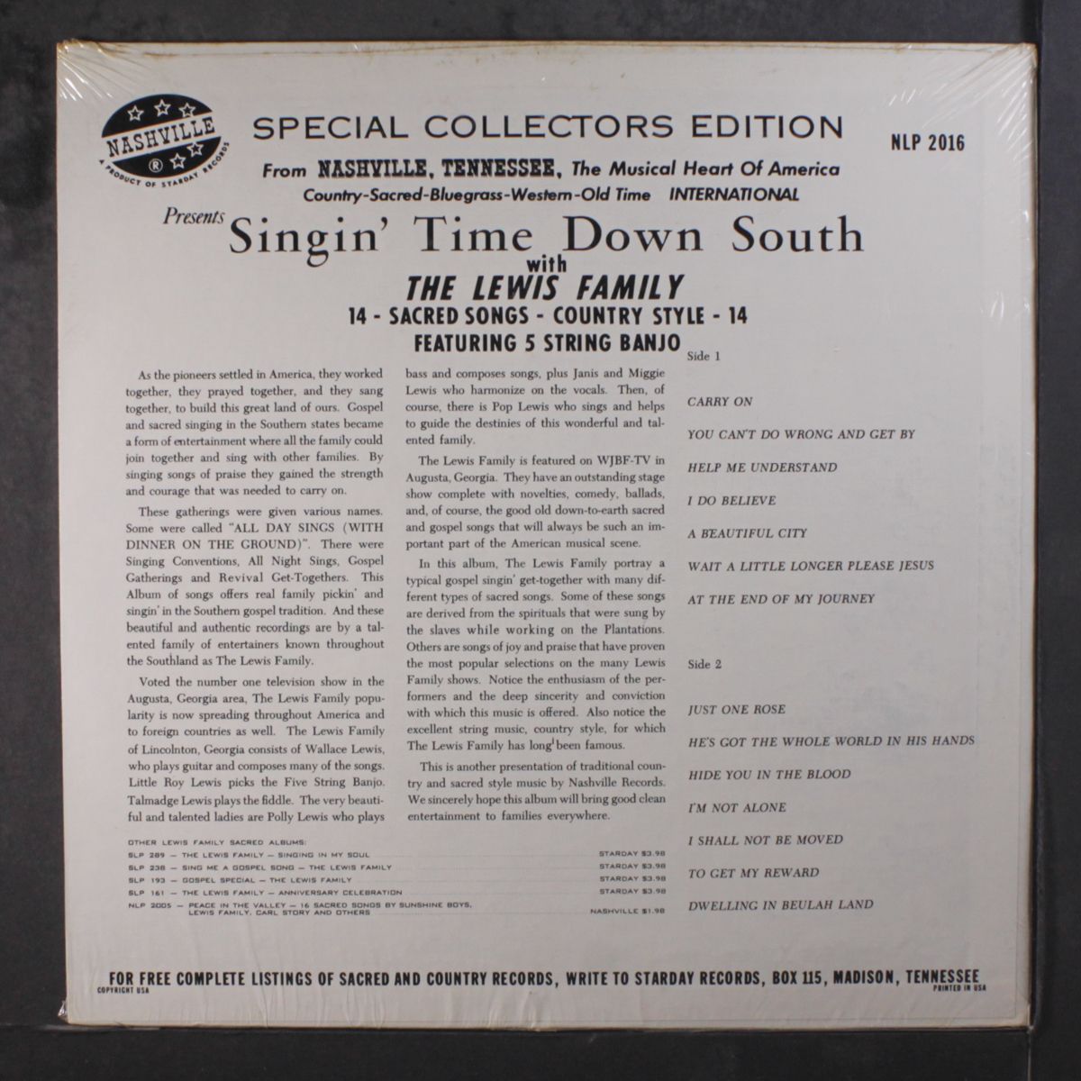 singin' time down south by LEWIS FAMILY