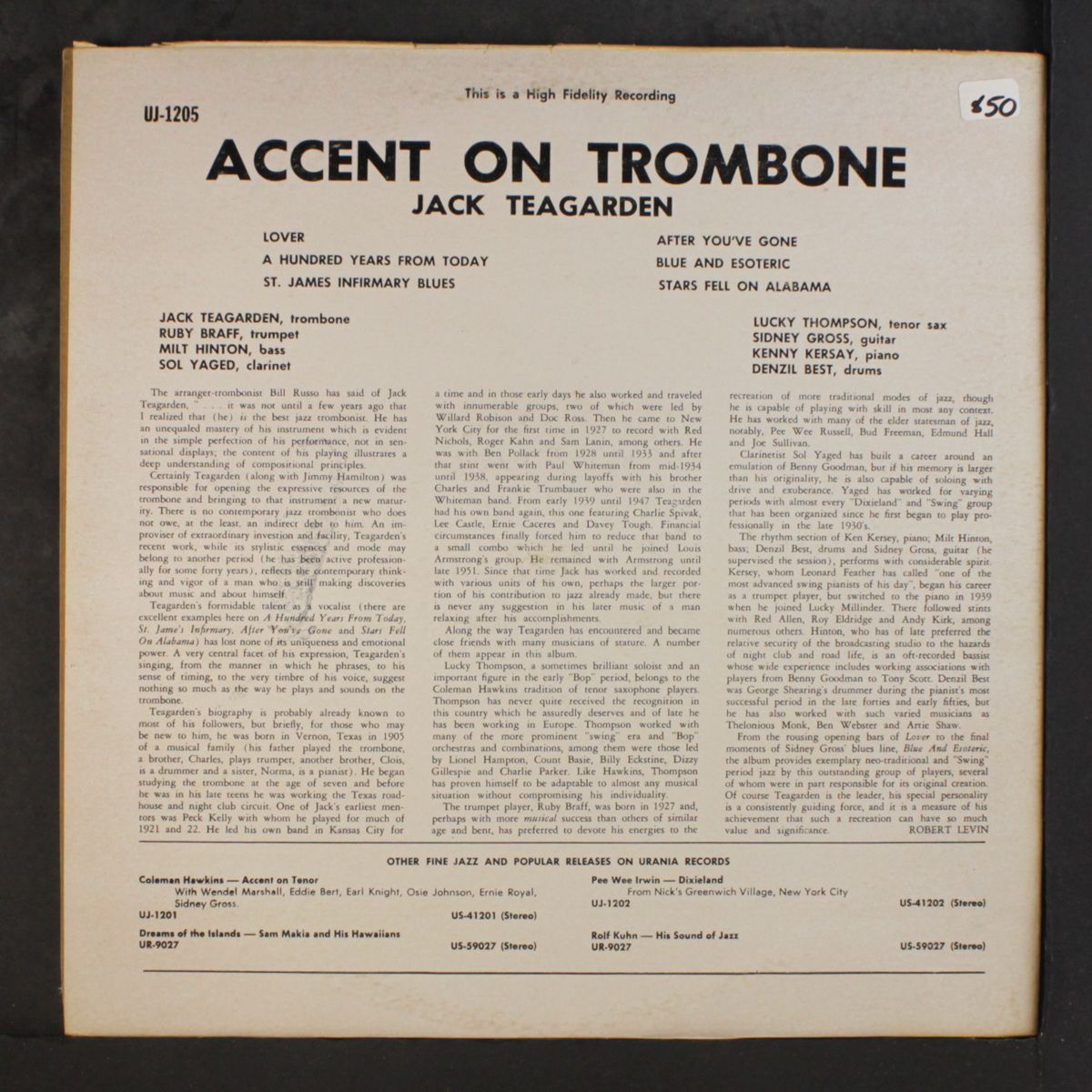 accent on trombone by JACK TEAGARDEN