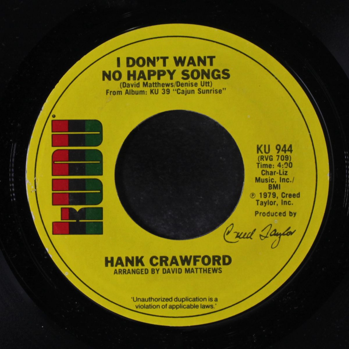 daytime friends / i don't want no happy songs by HANK CRAWFORD