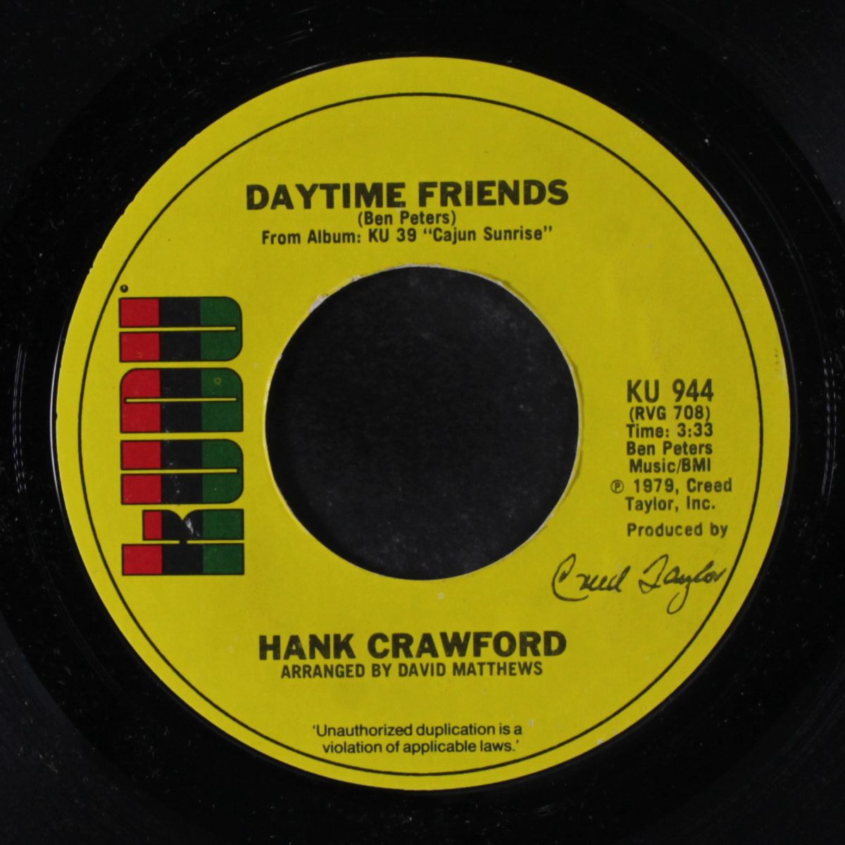 daytime friends / i don't want no happy songs by HANK CRAWFORD