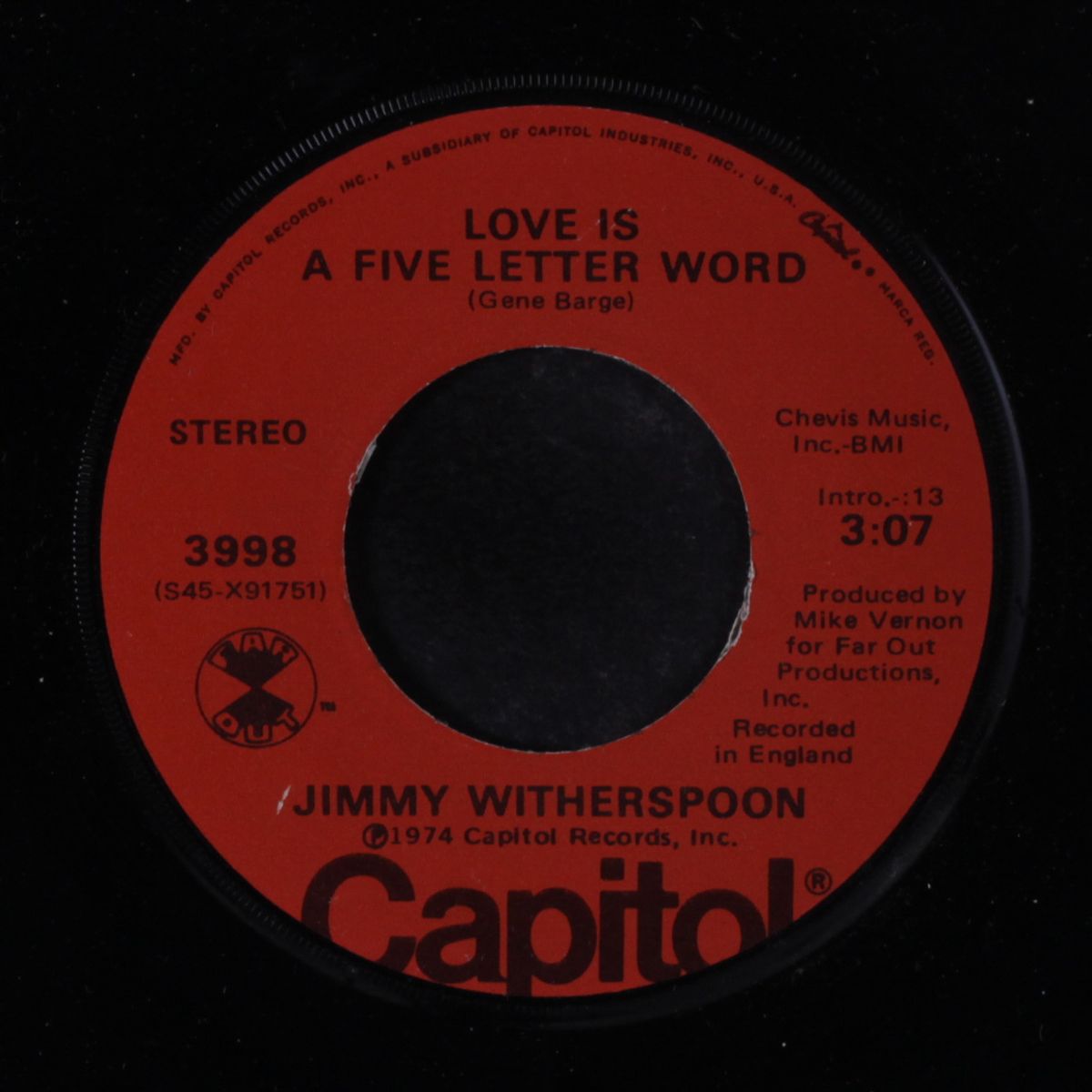 love is a five letter word / the other side of love by JIMMY WITHERSPOON