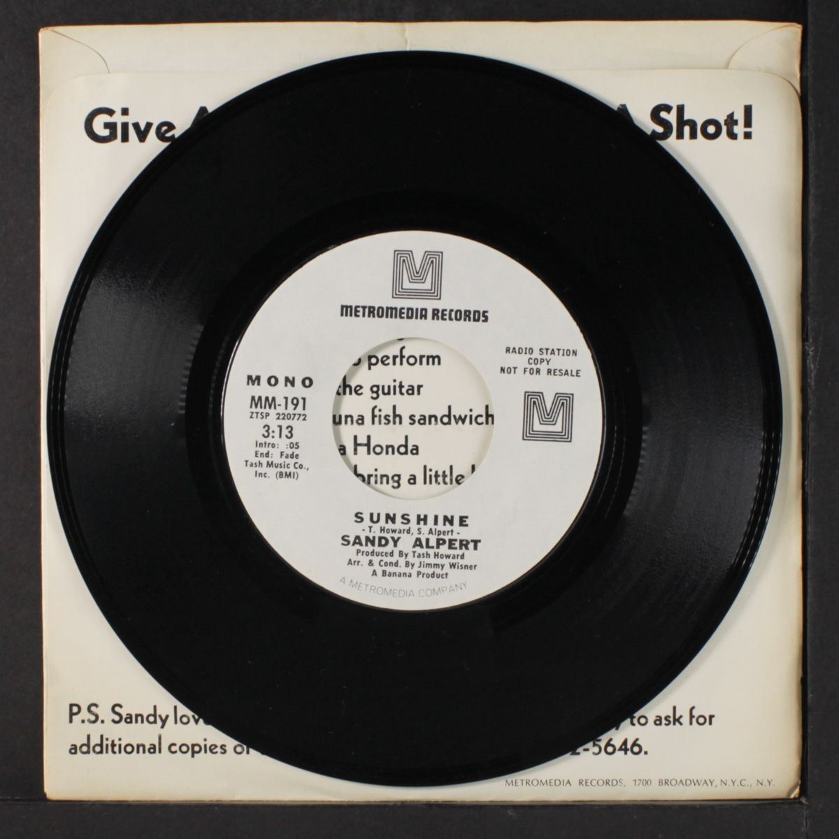 is he the same / sunshine by SANDY ALPERT