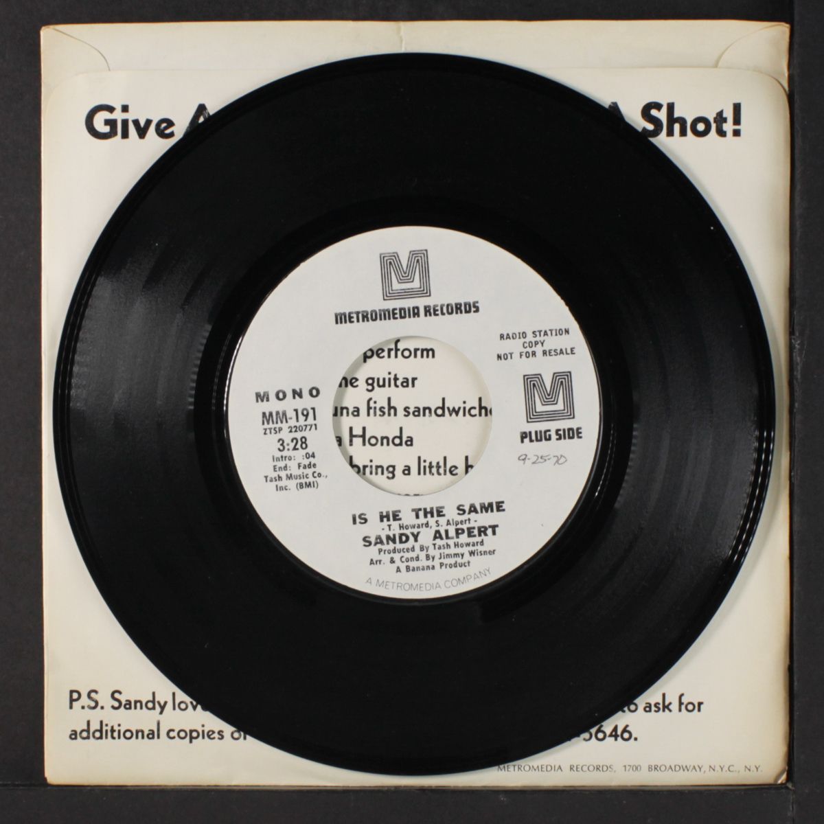 is he the same / sunshine by SANDY ALPERT