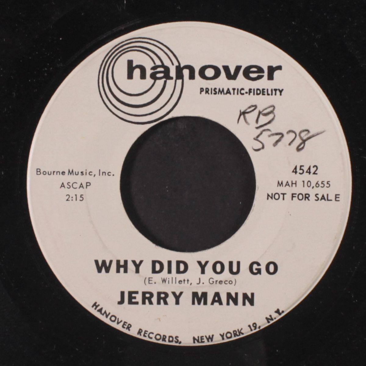 baby, come back to me / why did you go by JERRY MANN