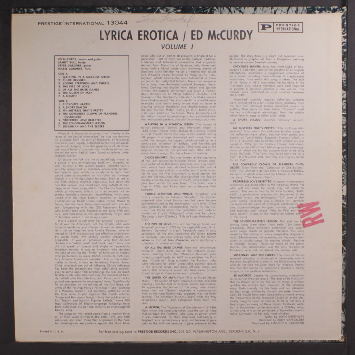lyrica erotica, vol. 1 by ED MCCURDY