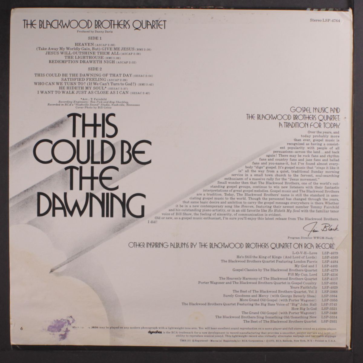 this could be the dawning by BLACKWOOD BROTHERS
