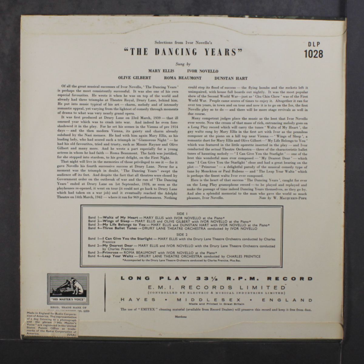 selections from the dancing years by LONDON CAST
