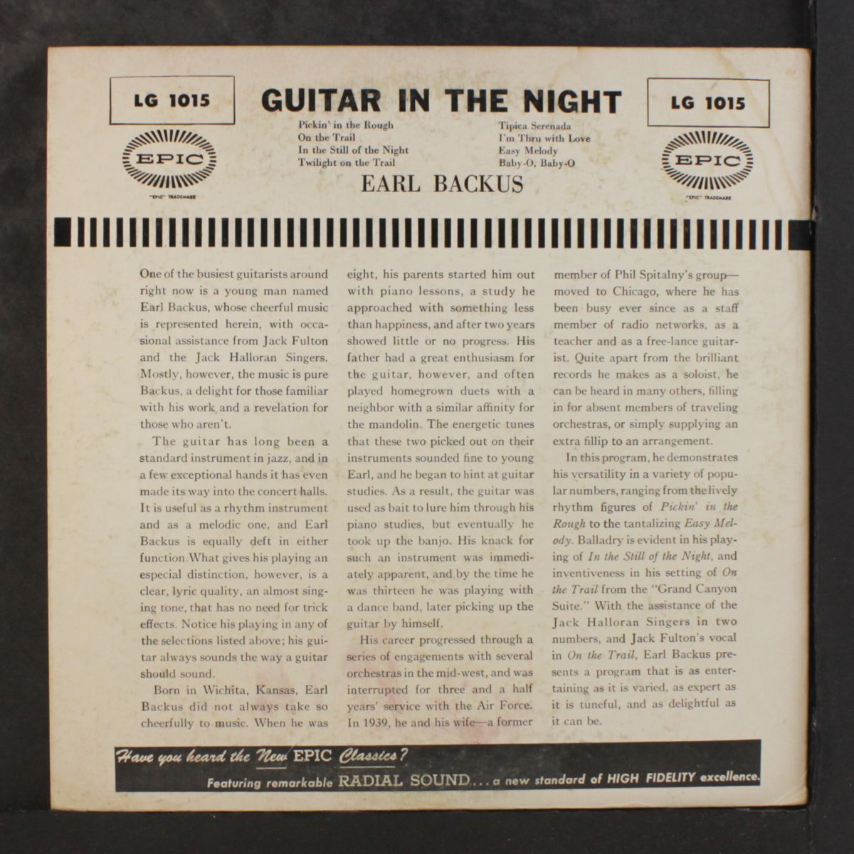 guitar in the night by EARL BACKUS