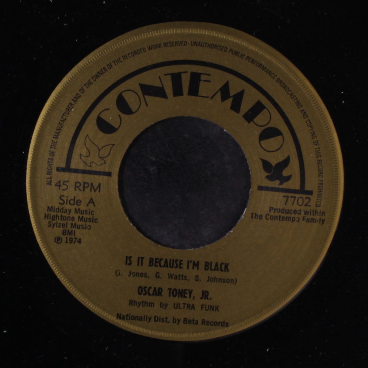 is it because i'm black / the thrill is gone by OSCAR TONEY, JR.