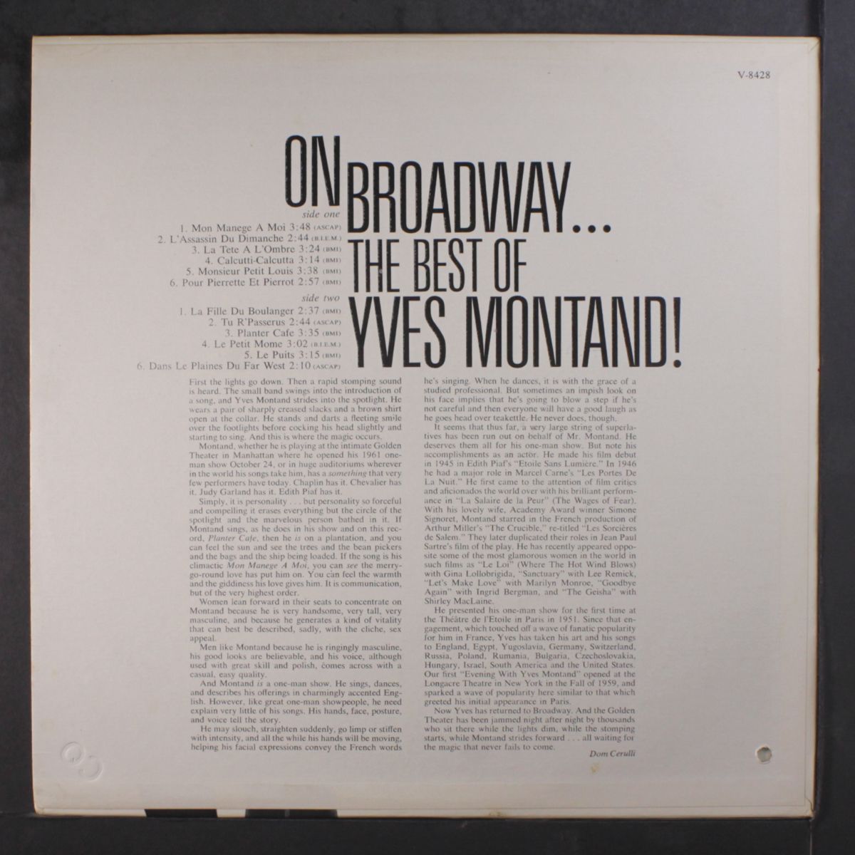 on broadway...the best of by YVES MONTAND