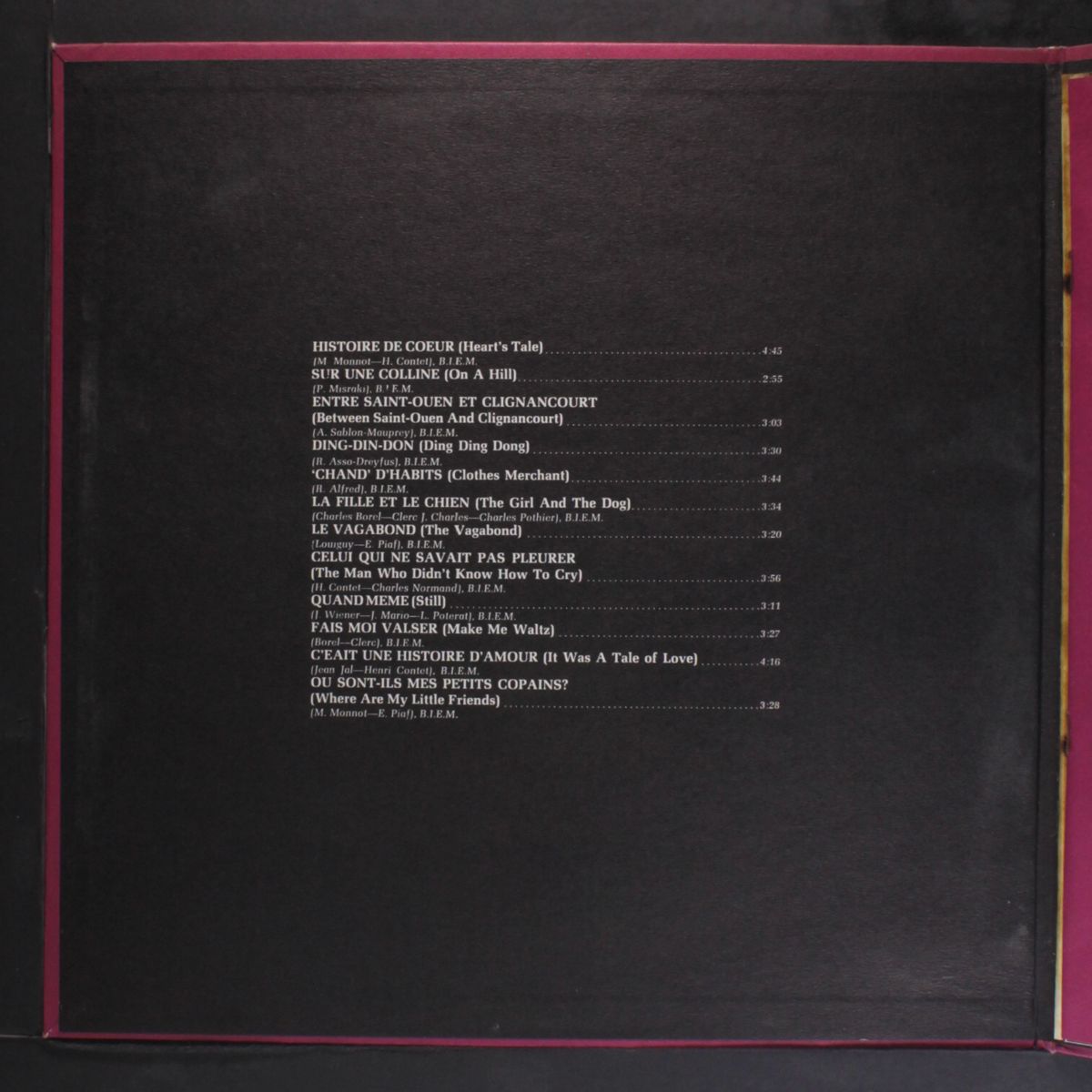 the unknown by EDITH PIAF