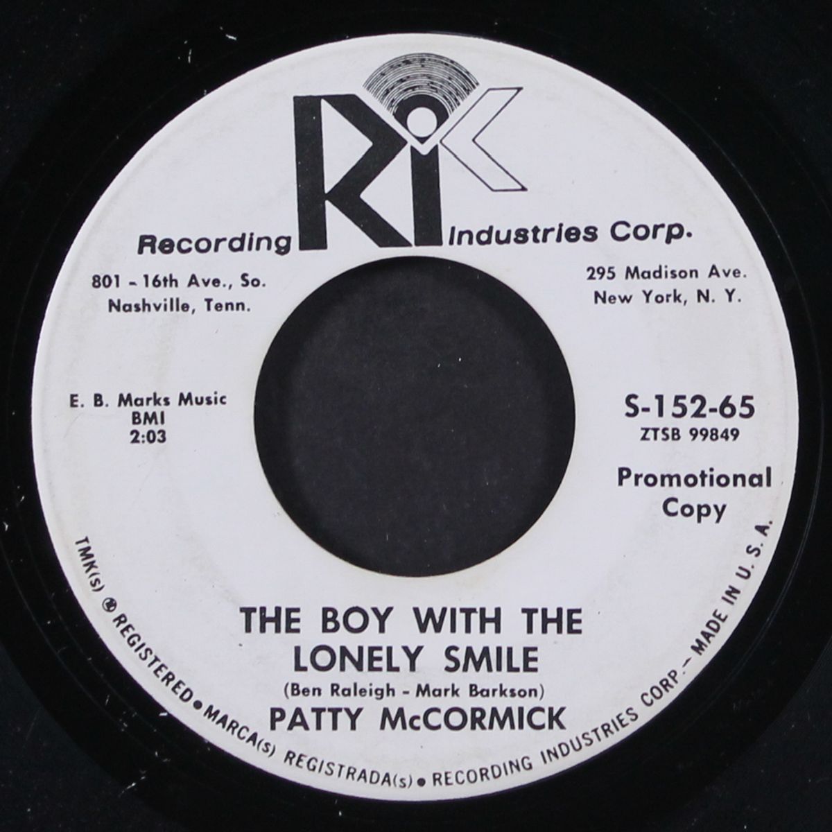 the boy with the lonely smile / take all the kisses by PATTY MCCORMICK