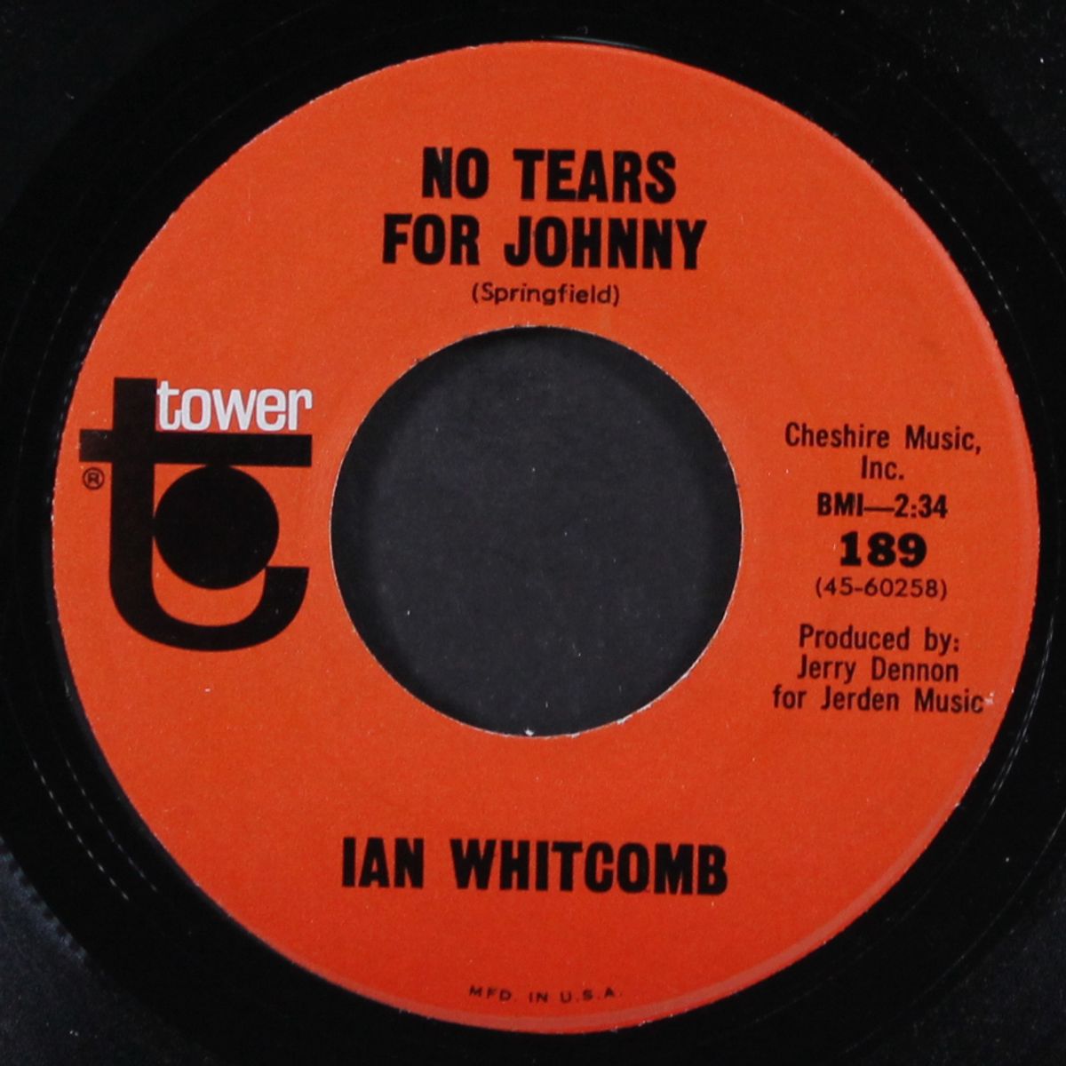 no tears for johnny / be my baby by IAN WHITCOMB