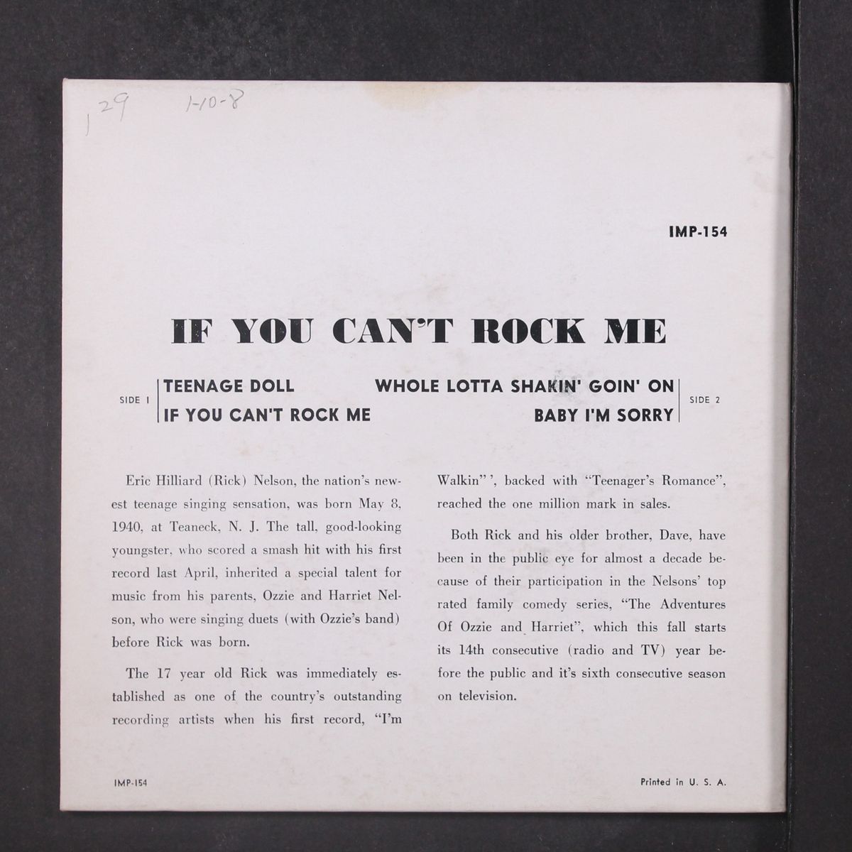 ricky, vols. 1, 2, & 3 by RICK NELSON