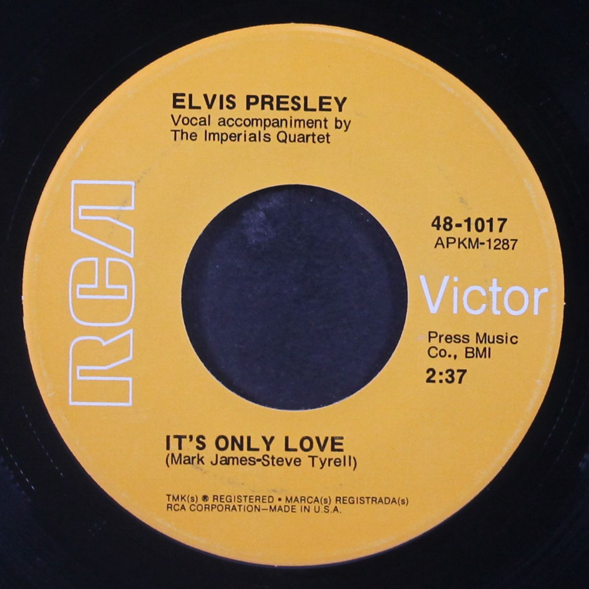 it's only love / the sound of your cry by ELVIS PRESLEY