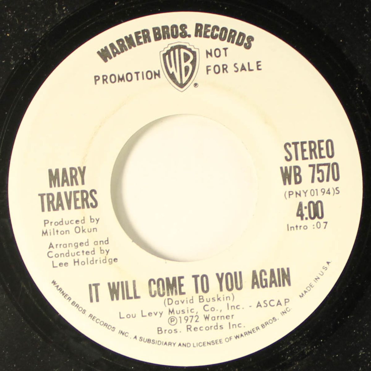 it will come to you again / mono by MARY TRAVERS