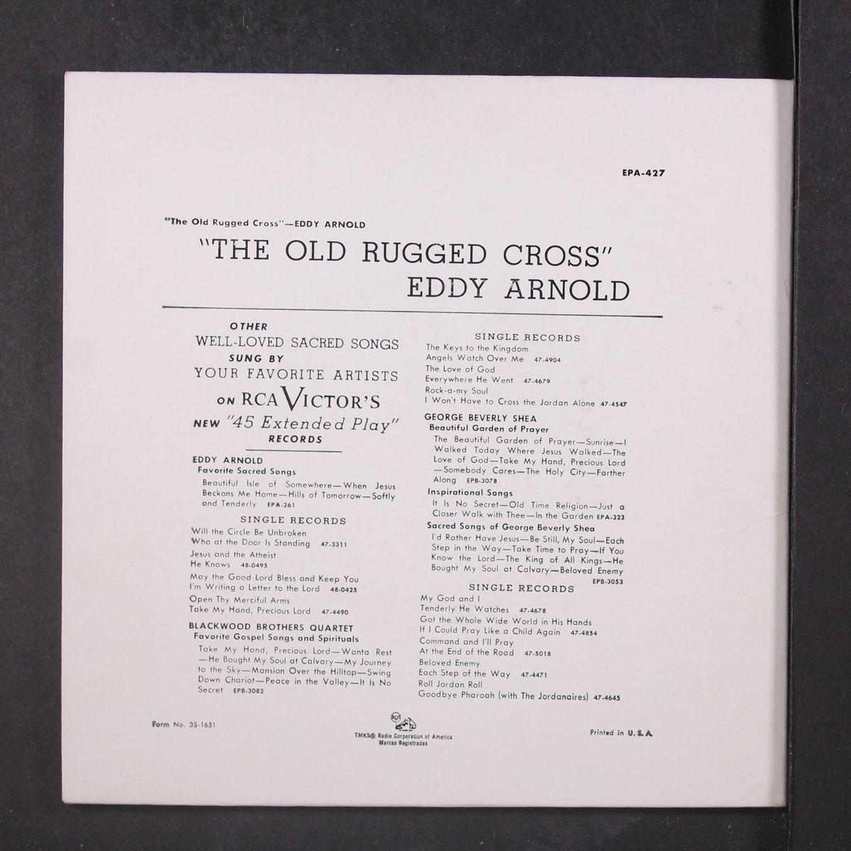 the old rugged cross by EDDY ARNOLD
