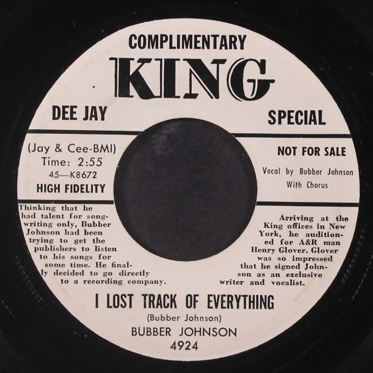 lost track of everything / one desire by BUBBER JOHNSON