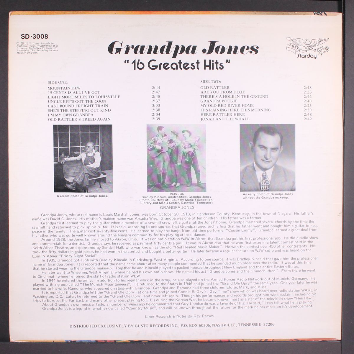 16 greatest hits by GRANDPA JONES