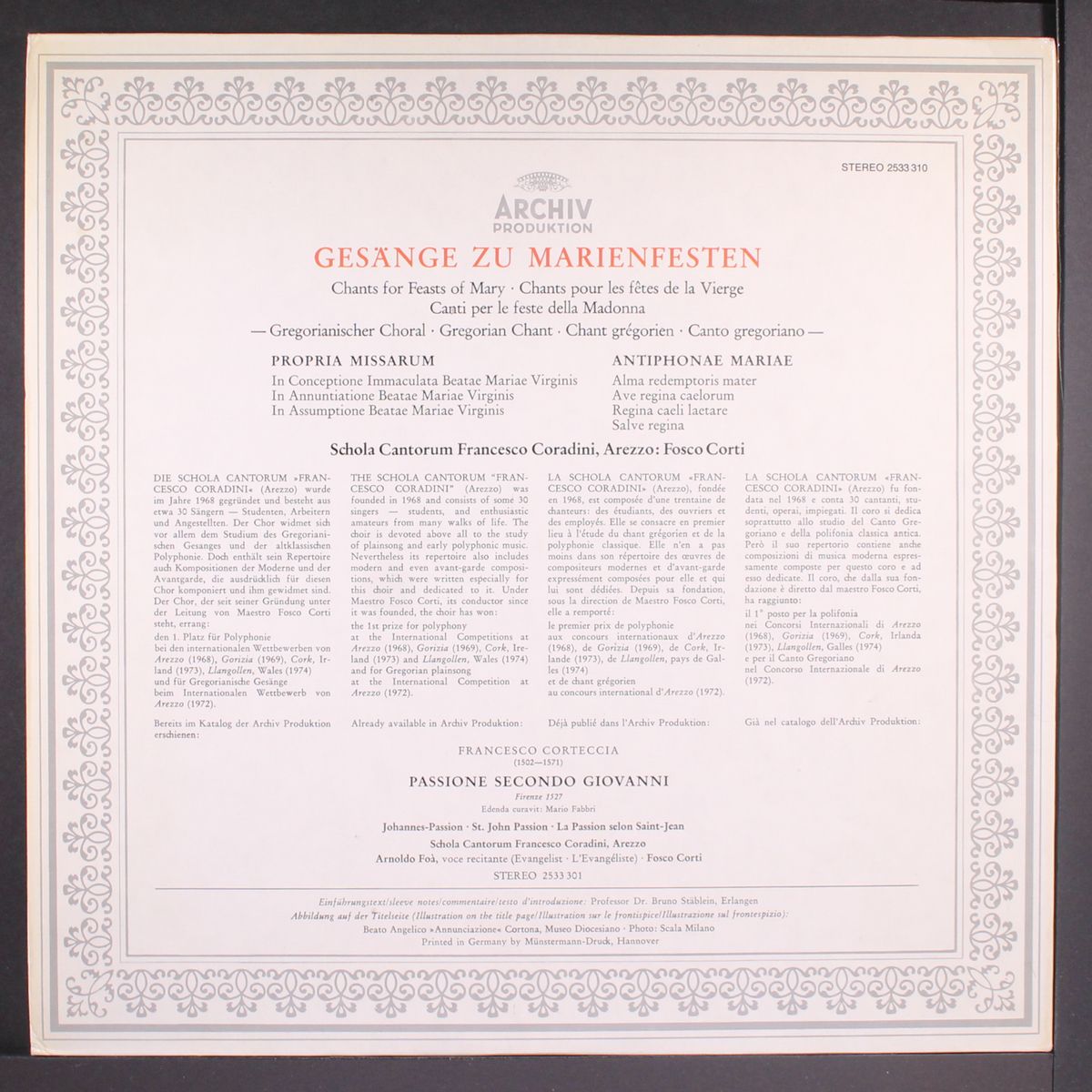 chants for the feasts of mary by FOSCO CORTI