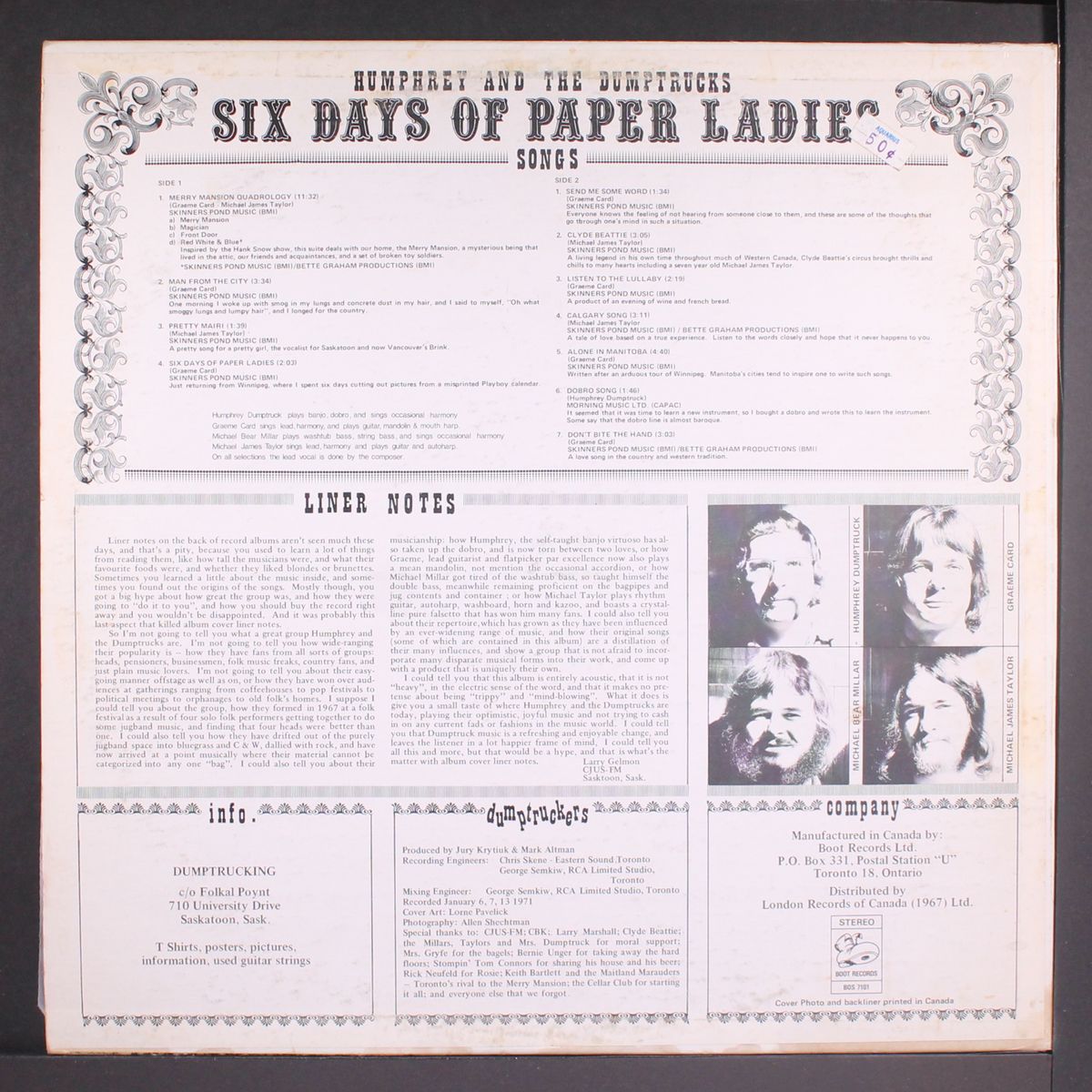six days of paper ladies by HUMPHREY & THE DUMPTRUCKS