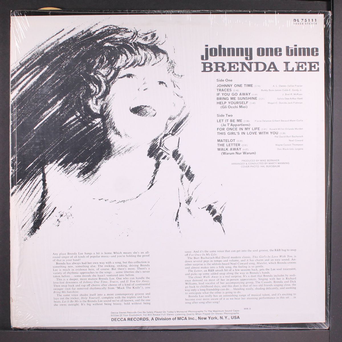 johnny one time by BRENDA LEE