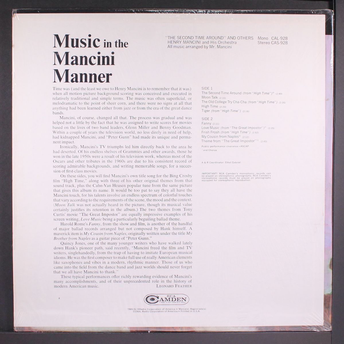 the second time around by HENRY MANCINI
