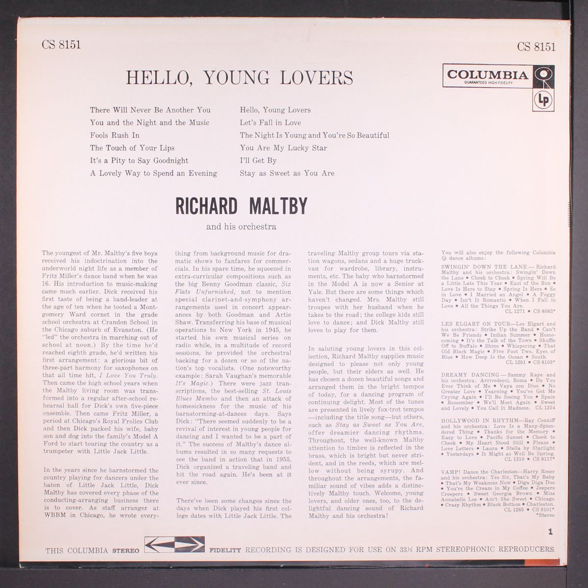 hello young lovers by RICHARD MALTBY