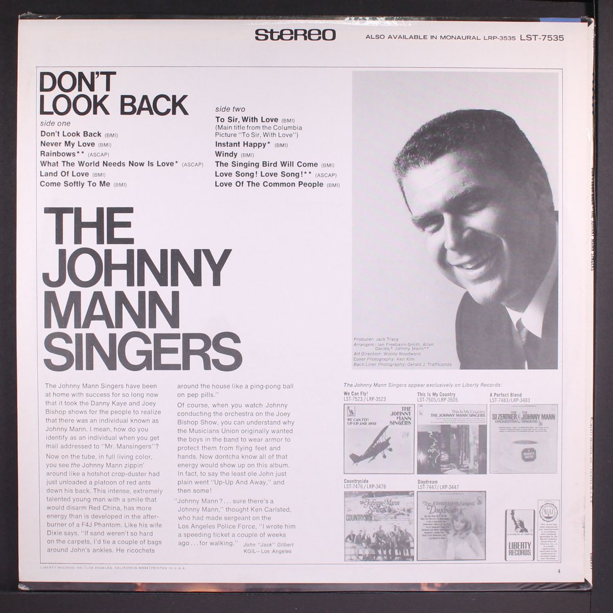 don't look back by JOHNNY MANN SINGERS