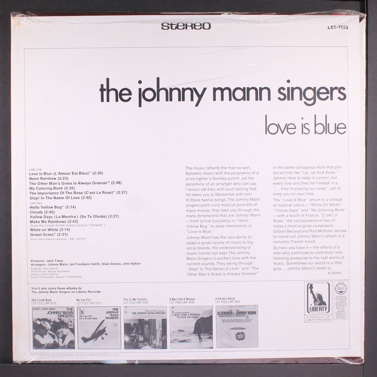 love is blue by JOHNNY MANN SINGERS
