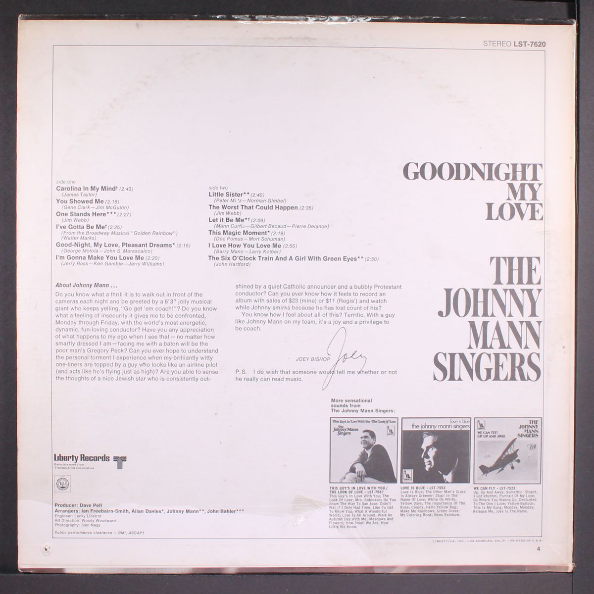 goodnight my love by JOHNNY MANN SINGERS